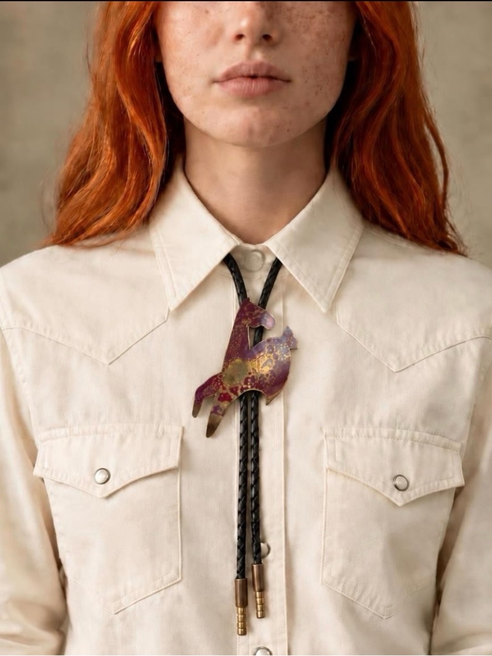Barbara Peo Horse Bolo Tie Southwestern